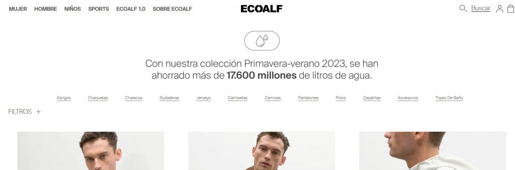 Diseño web Ecoalf propuesta de valor